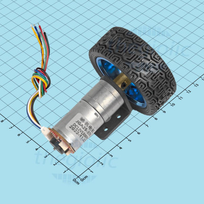 Bộ Động Cơ Giảm Tốc GA25-370 12VDC Encoder Gắn Bánh Xe, Trục 4mm, 130rpm