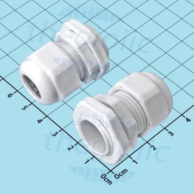 M20x1.5 Ốc Siết Cáp Nhựa Chống Nước IP68 Có Đai Ốc Màu Trắng