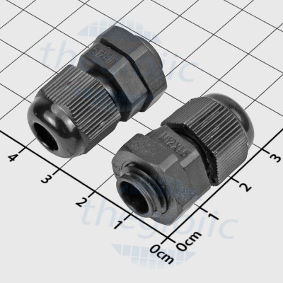 M12x1.5 Ốc Siết Cáp Nhựa Chống Nước IP68 Có Đai Ốc Màu Đen