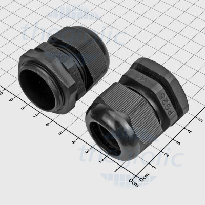 PG25 Ốc Siết Cáp Nhựa Chống Nước IP68 Có Đai Ốc Màu Đen