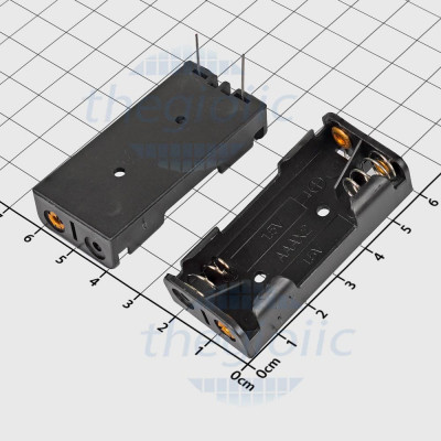 Hộp Pin 2xAAA Xuyên Lỗ Hàn PCB