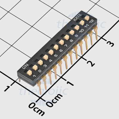 Công Tắc 12 Bit Dip Switch Xuyên Lỗ 2.54mm Màu Đen