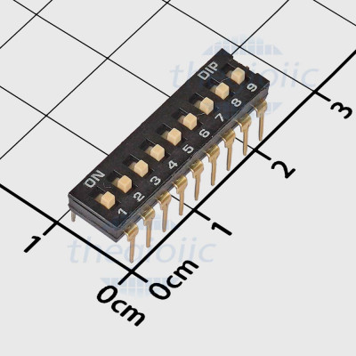 Công Tắc 9 Bit Dip Switch Xuyên Lỗ 2.54mm Màu Đen