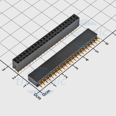 Hàng Rào Cái Đôi 2.54mm 44 Chân 2 Hàng Cao 11.8mm Xuyên Lỗ