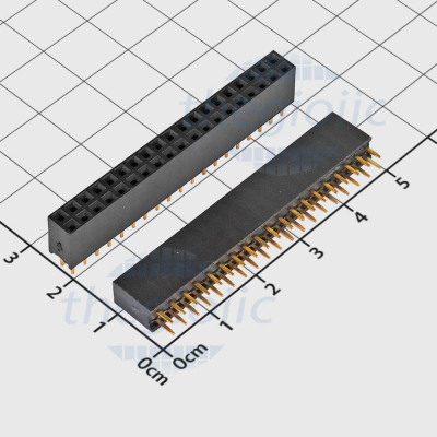 Hàng Rào Cái Đôi 2.54mm 38 Chân 2 Hàng Cao 11.8mm Xuyên Lỗ