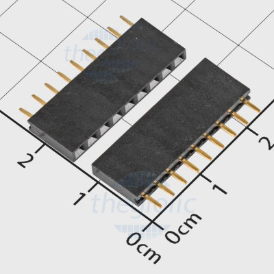 Hàng Rào Cái Đơn 2.54mm 9 Chân 1 Hàng Cao 11.8mm Xuyên Lỗ