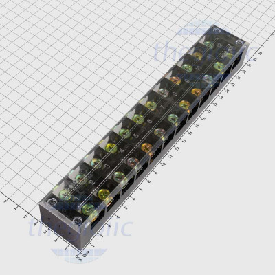 TB6012 Cầu Đấu Điện, Terminal Khối Tủ Điện 12 Cực 60A 600V Cỡ Dây 2.5-6mm2