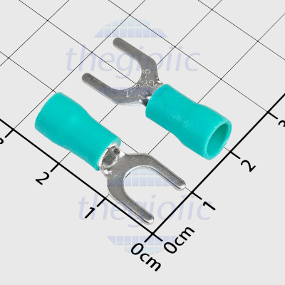 SV3.5-6 Đầu Cosse Chữ Y Có Vỏ Dây 12-10AWG Vít M6 Màu Xanh Lá