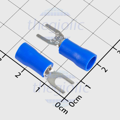 SV5.5-4 Đầu Cosse Chữ Y Có Vỏ Dây 12-10AWG Vít M4 Màu Xanh Dương