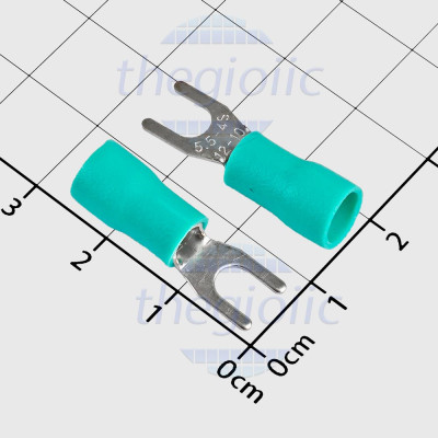 SV5.5-4 Đầu Cosse Chữ Y Có Vỏ Dây 12-10AWG Vít M4 Màu Xanh Lá