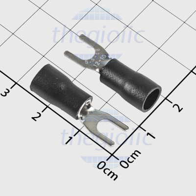 SV5.5-4 Đầu Cosse Chữ Y Có Vỏ Dây 12-10AWG Vít M4 Màu Đen