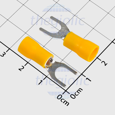 SV5.5-6 Đầu Cosse Chữ Y Có Vỏ Dây 12-10AWG Vít M6 Màu Vàng