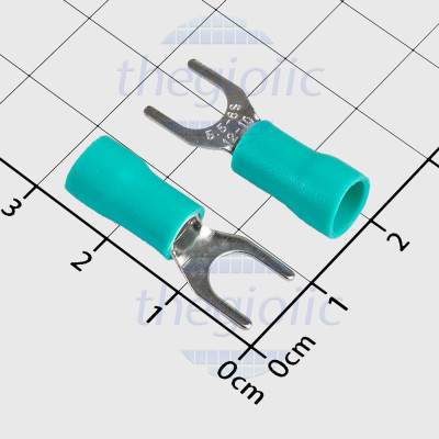 SV5.5-6 Đầu Cosse Chữ Y Có Vỏ Dây 12-10AWG Vít M6 Màu Xanh Lá