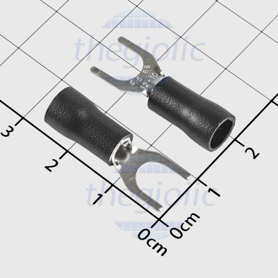 SV5.5-6 Đầu Cosse Chữ Y Có Vỏ Dây 12-10AWG Vít M6 Màu Đen