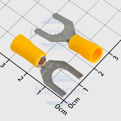 SV5.5-8 Đầu Cosse Chữ Y Có Vỏ Dây 12-10AWG Vít M8 Màu Vàng