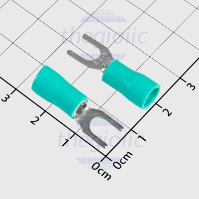 SV5.5-5 Đầu Cosse Chữ Y Có Vỏ Dây 12-10AWG Vít M5 Màu Xanh Lá