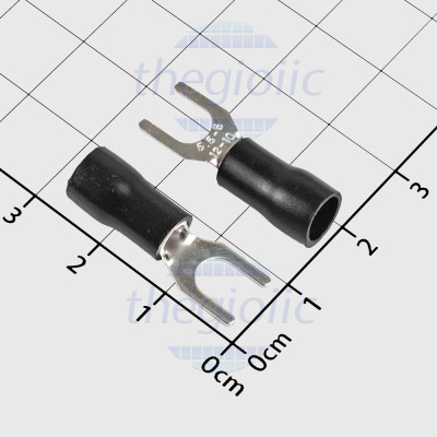 SV5.5-5 Đầu Cosse Chữ Y Có Vỏ Dây 12-10AWG Vít M5 Màu Đen