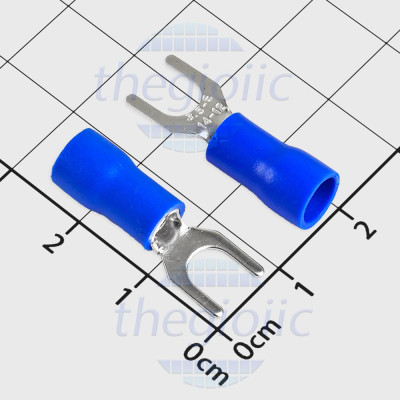 SV3.5-5 Đầu Cosse Chữ Y Có Vỏ Dây 12-10AWG Vít M5 Màu Xanh Dương