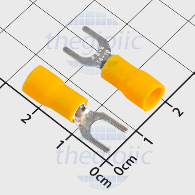 SV3.5-5 Đầu Cosse Chữ Y Có Vỏ Dây 12-10AWG Vít M5 Màu Vàng