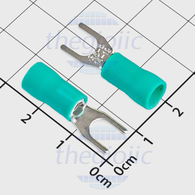 SV3.5-5 Đầu Cosse Chữ Y Có Vỏ Dây 12-10AWG Vít M5 Màu Xanh Lá