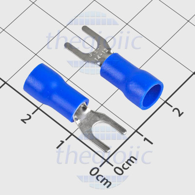 SV3.5-4 Đầu Cosse Chữ Y Có Vỏ Dây 12-10AWG Vít M4 Màu Xanh Dương