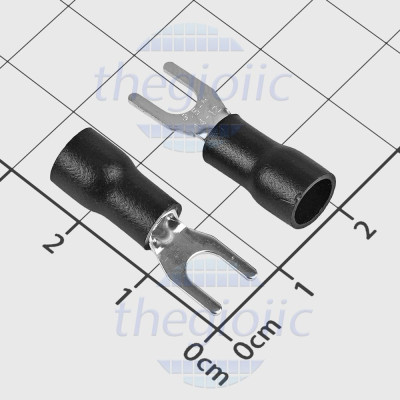 SV3.5-4 Đầu Cosse Chữ Y Có Vỏ Dây 12-10AWG Vít M4 Màu Đen