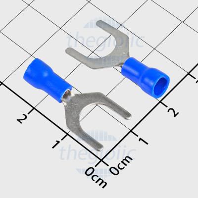 SV1.25-8 Đầu Cosse Chữ Y Có Vỏ Dây 22-16AWG Vít M8 Màu Xanh Dương