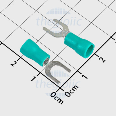 SV2-5 Đầu Cosse Chữ Y Có Vỏ Dây 16-14AWG Vít M5 Màu Xanh Lá