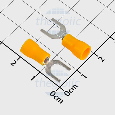 SV2-5 Đầu Cosse Chữ Y Có Vỏ Dây 16-14AWG Vít M5 Màu Vàng