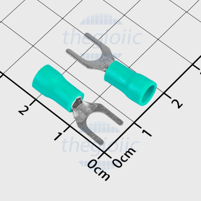 SV2-6 Đầu Cosse Chữ Y Có Vỏ Dây 16-14AWG Vít M6 Màu Xanh Lá