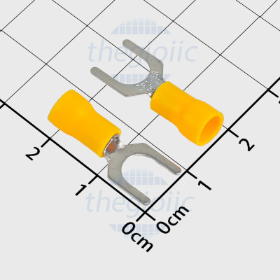 SV2-6 Đầu Cosse Chữ Y Có Vỏ Dây 16-14AWG Vít M6 Màu Vàng