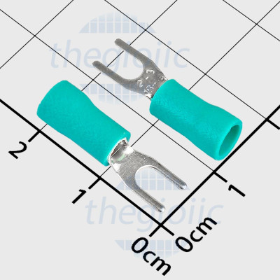 SV2-3 Đầu Cosse Chữ Y Có Vỏ Dây 16-14AWG Vít M3 Màu Xanh Lá