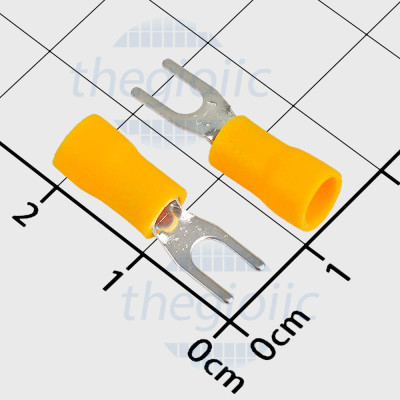 SV2-3 Đầu Cosse Chữ Y Có Vỏ Dây 16-14AWG Vít M3 Màu Vàng