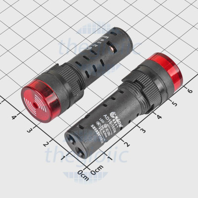 AD16-16SM Đèn Còi Báo Màu Đỏ 16mm 220VAC