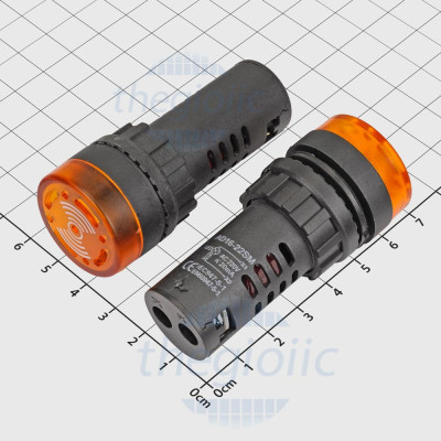 AD16-22SM Đèn Còi Báo Màu Vàng 22mm 220VAC