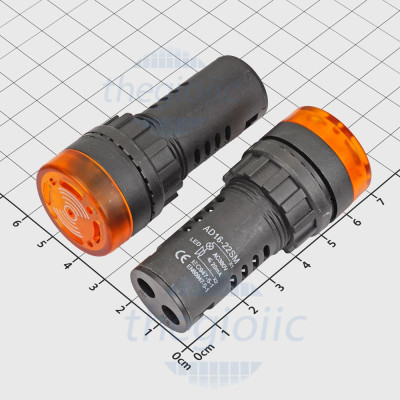 AD16-22SM Đèn Còi Báo Màu Vàng 22mm 380VAC