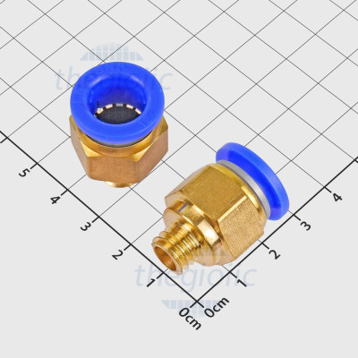 PC12-M10-1.75 Đầu Nối Khí Nén Ống 12mm Ren Ngoài 10mm Bước Ren 1.75mm