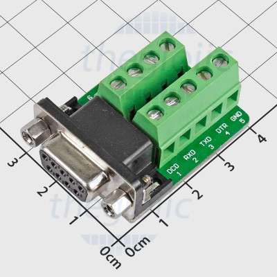 Cổng DB9 Đầu Cái 9 Chân Nối Dây Bắt Vít Domino Không Vỏ