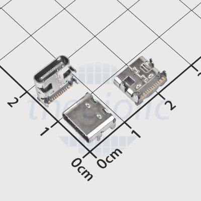 Cổng USB Cái 3.1 Type C 16 Chân Thẳng Dán SMD