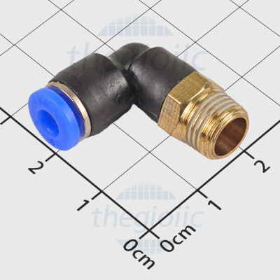 PL4-01 Đầu Nối Khí Nén Cong L Ống 4mm Ren Ngoài 9.7mm, 1/8inch