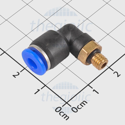 PL4-M5 Đầu Nối Khí Nén Cong L Ống 4mm Ren Ngoài 5mm