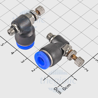 PSL6-M5 Van Tiết Lưu Khí Nén Cong L Ống 6mm Ren Ngoài 5mm