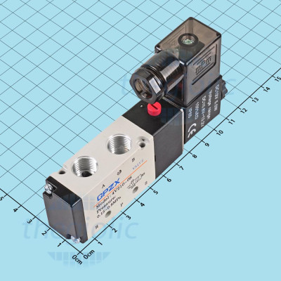 4V210-08-12 Van Khí Nén Điện Từ 12VDC 5 Cổng 2 Vị Trí