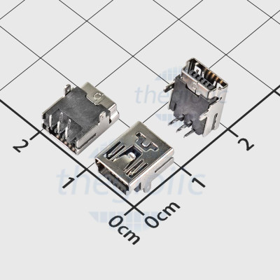 Cổng USB Mini-B Đầu Cái 5 Chân Xuyên Lỗ