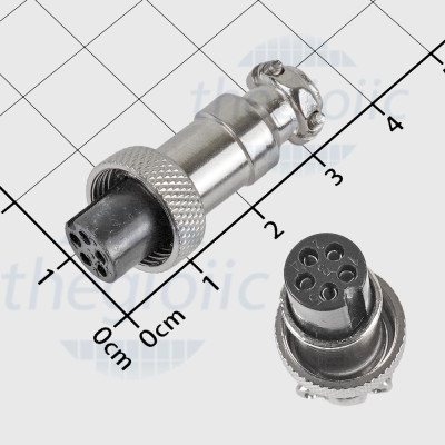 GX12-5P Đầu Nối Tròn Cái 5 Chân Thẳng Hàng 3A 125V