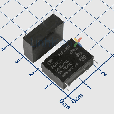 HF46F 24-HS1 Rơ Le 24VDC 5A SPST-NO 4 Chân