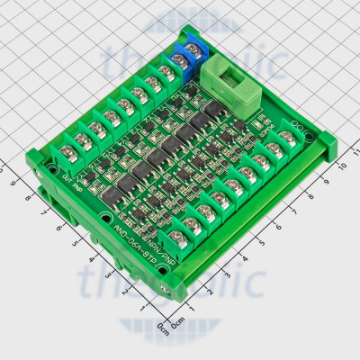 Mạch Mosfet PNP Có Gắn Ray 8 Kênh 24VDC Cho PLC