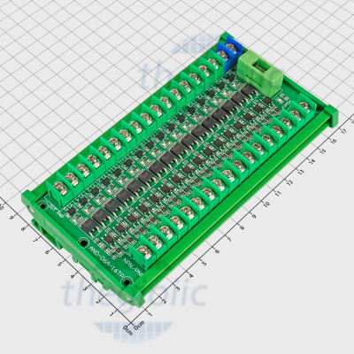 Mạch Mosfet PNP Có Gắn Ray 16 Kênh 24VDC Cho PLC