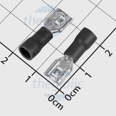 FDD2-205 Đầu Cosse Tab Cái 5.2x0.5mm Cỡ Dây 22-16AWG Mạ Thiếc Màu Đen