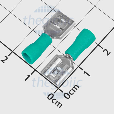 FDD1.25-250 Đầu Cosse Tab Cái 6.35x0.8mm Cỡ Dây 22-16AWG Mạ Thiếc Màu Xanh Lá